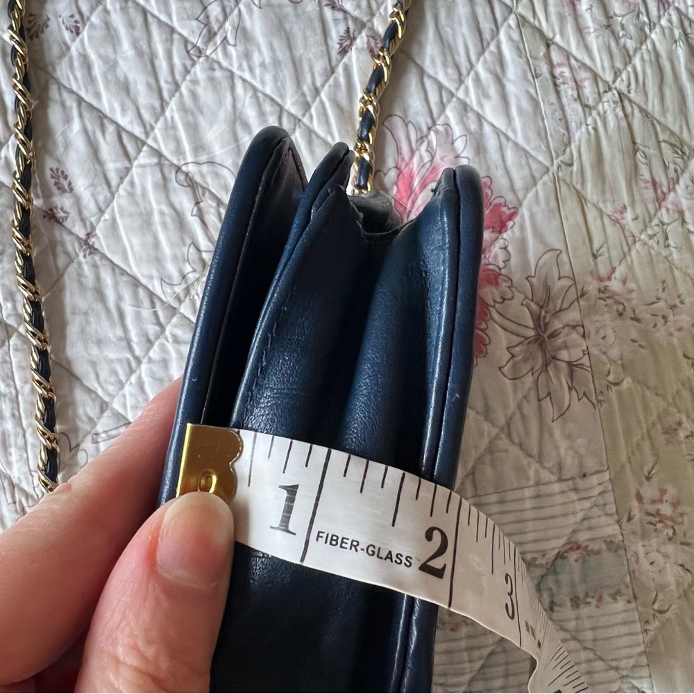 Vintage DI BENITO Quilted Leather Flap
Front Convertible Shoulder Bag Blue - Picture 15 of 15